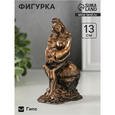 Фигурка «Богиня с рогом изобилия», 13×8×4 см, гипс под бронзу винтаж