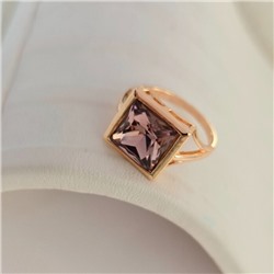 Кольцо 20 р ювелирная бижутерия коллекция "Дубай", покрытие позолота, вставка: фианит, цвет: бледно-фиолетовый, арт.414.116-20