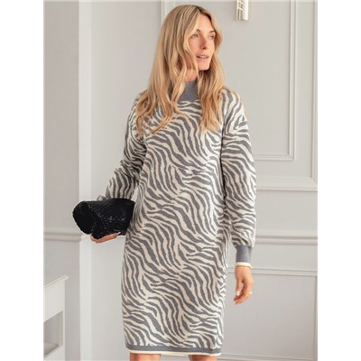 Платье жаккардовой вязки с кашемиром