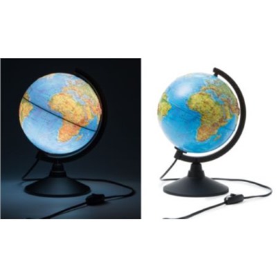 Глобус 21 см физический Рельефный с подсветкой Классик К022100013 Globen