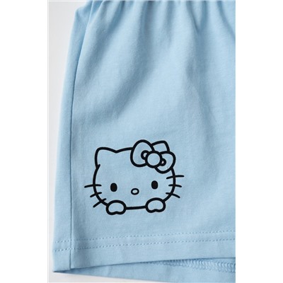 Комплект трикотажный для девочек: фуфайка (футболка), шорты PLAYTODAY, 1240135