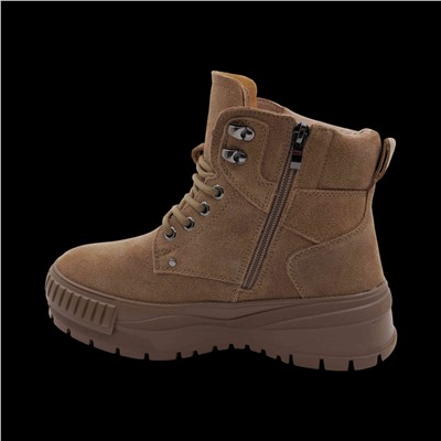 Ботинки из натуральной кожи на меху 88301-10 коричневые