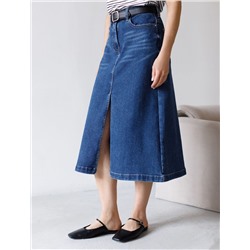 Джинсовая юбка из плотной эластичной джинсы 13.8OZ.