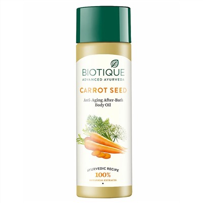 Biotique Carrot Seed Anti-Ageing After-Bath Body Oil / Биотик Морковное Омолаживающее Масло После Душа 120 мл