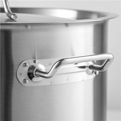 Кастрюля Hanna Knövell HoReCa, 25 л, толщина 0.8 мм, 201 сталь, с крышкой, нержавеющая сталь