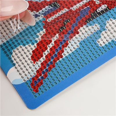 Алмазная мозаика с частичным заполнением на подставке для детей «Самолет», 10×15 см, набор для творчества