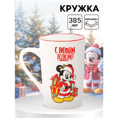 Кружка керамическая новогодняя, 385 мл, Микки Маус