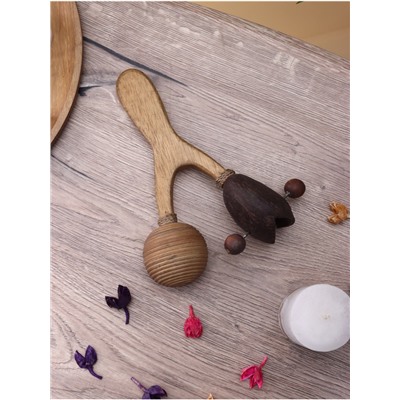 Сувенирный музыкальный инструмент «Маракас двойной», 25×9×20 см, махагон, кокос