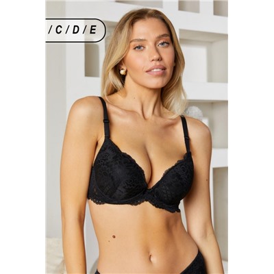 Бюстгальтер кружевной HoneyFormat 8038 с формованной чашей (Черный)