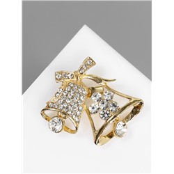 Брошь «Колокольчики», белая в золоте