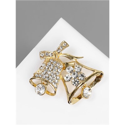 Брошь «Колокольчики», белая в золоте