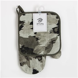 Набор Кухонный «Real hero», варежка-прихватка 20×28 см, прихватка 19×19 см, 100% хлопок