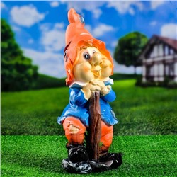 Садовая фигура из полистоуна «Гном с мотыгой», 46×22×21 см