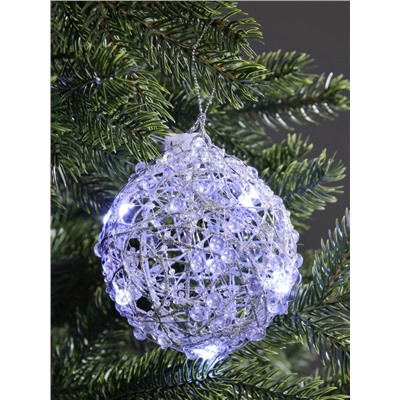 Подвеска световая «Снежок», 10 см, 10 LED, от батареек AG13×3, свечение белое