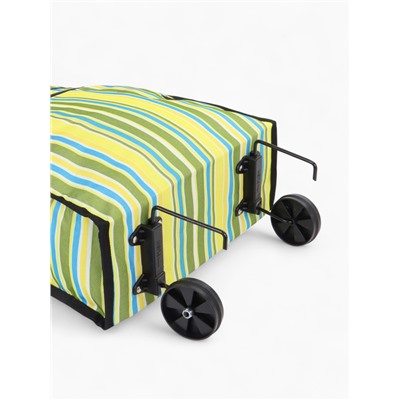 Сумка хозяйственная складная на липучке, 2 колеса, наружный карман, 32×13×52 см, зелёная