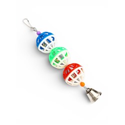 Игрушка для птиц «Дискотека», 20×4 см, с 3 шариками, цвет МИКС