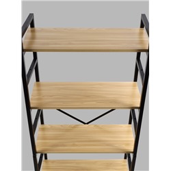 Стеллаж металлический для склада напольный, 5 полок, дерево, 151×60×28 см, чёрный