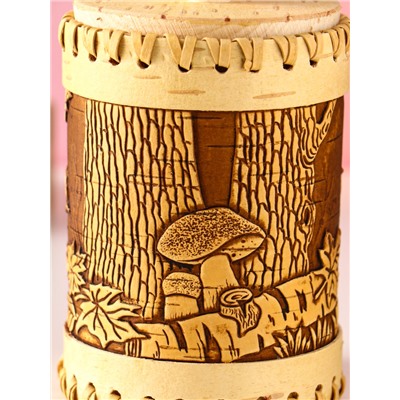 Туес шитый «Осень», банка для хранения, береста