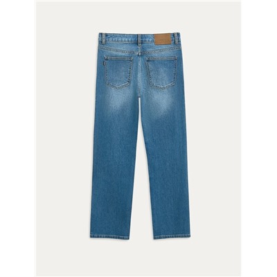 Актуальная коллекция CONTE CON-812 Синие джинсы straight с эффектом потёртостей