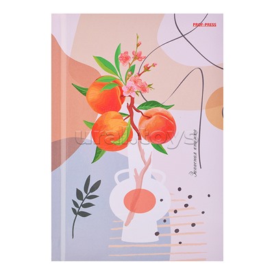 Записная книжка А6 64л. "Персики в вазе" 7БЦ,глянц.ламинирование, цвет.мелов.обл.