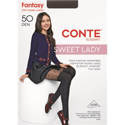 CONTE Колготки с сердечками и имитацией гольфинов SWEET LADY