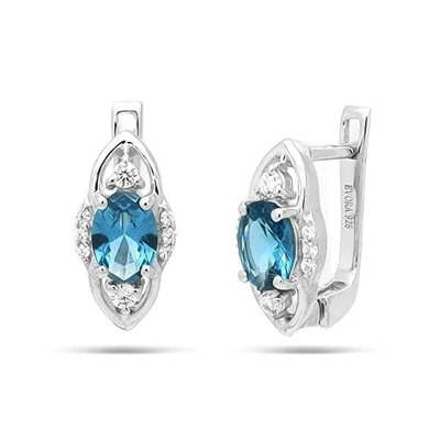Серьги из серебра лондон топаз кварц, Алесса