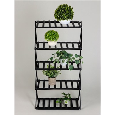 Стеллаж универсальный, 5 полок, 50×25×89 см, напольный, открытый, чёрный, Greengo