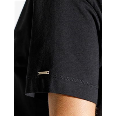 Нарядная футболка с принтом фольгой из премиального хлопка с эластаном