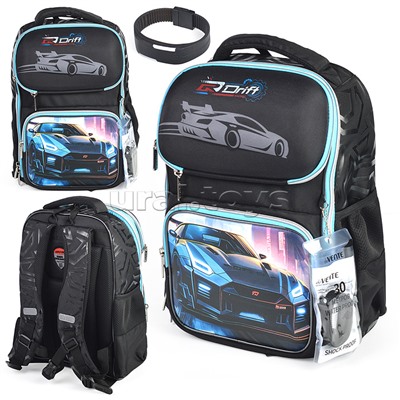 Ранец "Smart. Drift" школьный жесткий 37x28x14 см (14 л) вес 800 г, 1 отделение на замке с карманом для учебников, 2 передних кармана на молнии, 2 боковых кармана на резинке с расширением, эргономичная формоустойчивая вентилируемая спинка и мягкие S-образ
