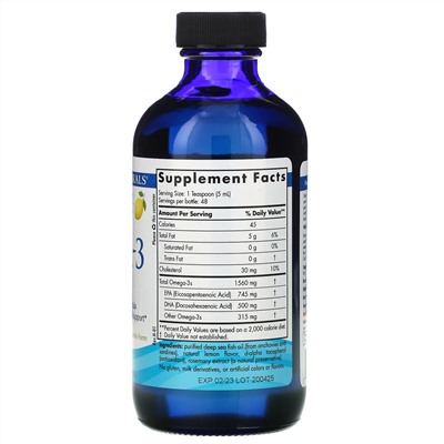 Nordic Naturals, омега-3, лимон, 237 мл (8 жидк. унций)