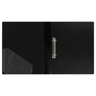 Папка пластиковая 2 кольца 40мм ММ-30599 "Стандарт" черная 700мкм Стамм