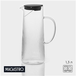 Кувшин для воды Magistro «Толедо», 1.3 л, 10×24 см, стекло, прозрачный