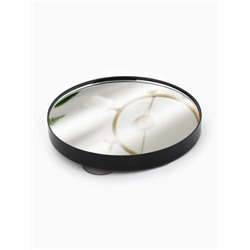 Зеркало макияжное, увеличение ×10, на присосках, d=9 см, чёрное