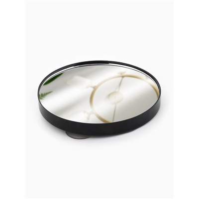 Зеркало макияжное, увеличение ×10, на присосках, d=9 см, чёрное