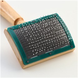 Щётка - пуходёрка деревянная с каплями и рамкой, основание 70×50 мм