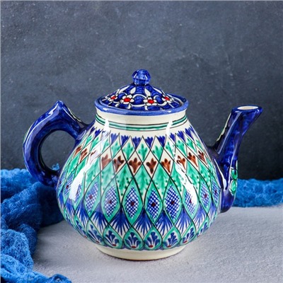 Чайник заварочный Риштанская Керамика, 1.6 л, синий