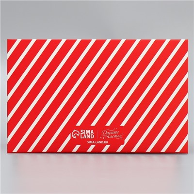 Коробка складная на 2 капкейка с окном «С Новым годом!», 10×16×10 см