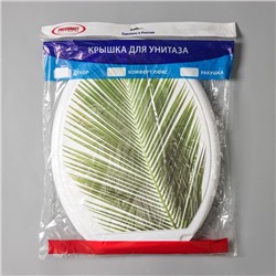 Сиденье для унитаза с крышкой Росспласт «Декор. Пальма»,44,5 х 37,5 см, белое