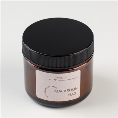 Ароматическая свеча в банке Macaroon yuzu, соевый воск, 50 г, печенье и юзу