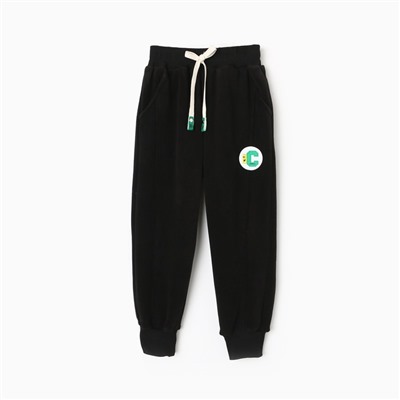 Брюки с начёсом для мальчика, рост 80-86 см, чёрные