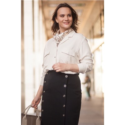 Блузка из премиальной вискозы в рубчик