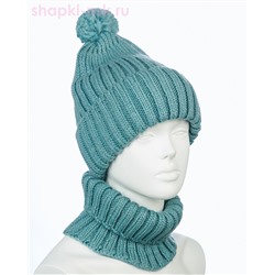 001223 F 1A Питео B Комплект женский флис (колпак+снуд) (56-58)