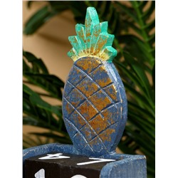 Календарь настольный «Ананас», 10.5×5.5×19.5 см, дерево, сине-зелёный