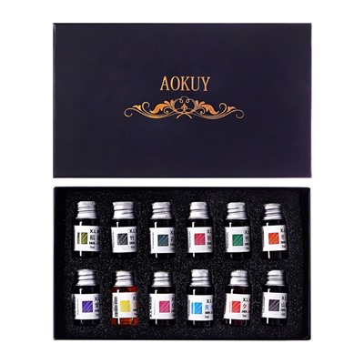 Набор чернил для рисования, 12 штук, 12 цветов, 7 мл