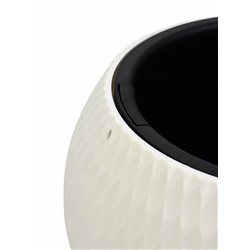 Кашпо для цветов «Жемчужина», 7 л, d=36 см, h=22 см, пластик, со вставкой, подвесное, белое