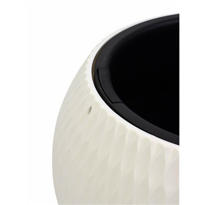 Кашпо для цветов «Жемчужина», 7 л, d=36 см, h=22 см, пластик, со вставкой, подвесное, белое