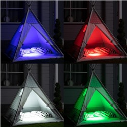 Светильник садовый «Прожектор», уличный, на солнечной батарее, 13×6×13 см, 6 LED, пульт ДУ, свечение RGBW