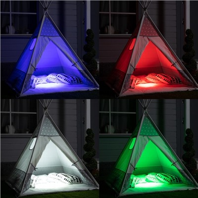 Светильник садовый на солнечной батарее «Прожектор», 13×6×13 см, 6 LED, пульт ДУ, свечение RGBW