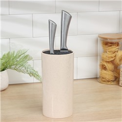 Подставка для ножей с наполнителем Доляна «Нежность», 22×11 см, цвет бежевый