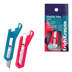 Нож канцелярский 13 мм 62756 Shark Mini Reef автоматическая фиксация лезвия ErichKrause